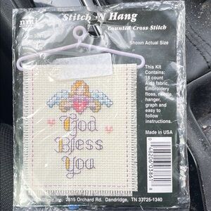 Stitch 'N Hang Counted Cross Stitch "God Bless You" Angel Kit